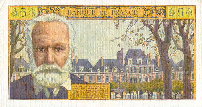 Back of France p141a: 5 Nouveaux Francs from 1959