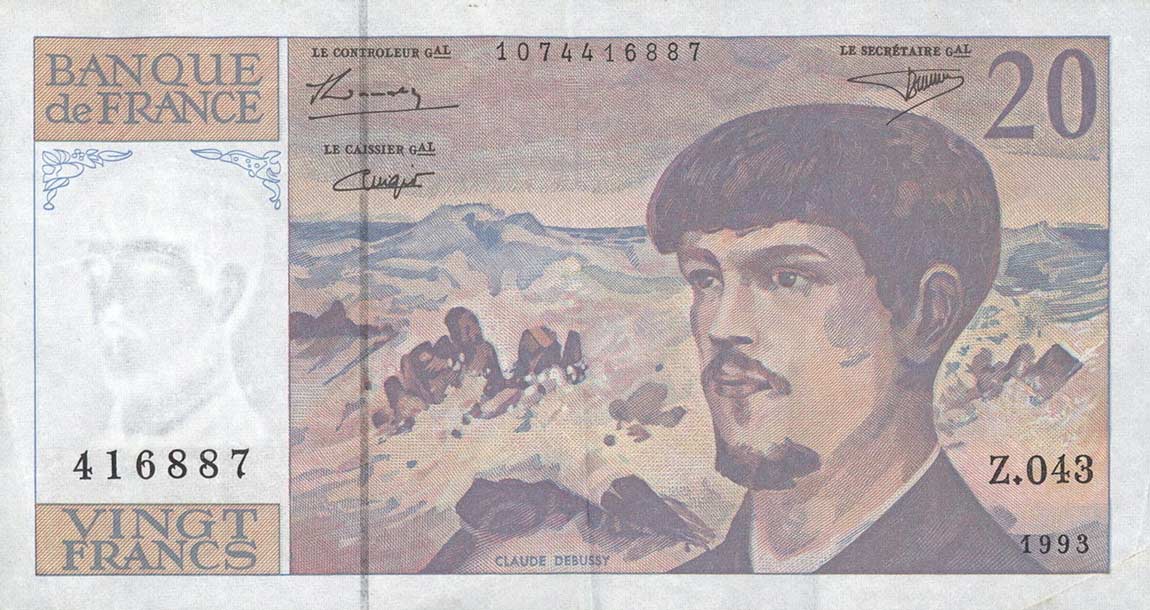 Front of France p151g: 20 Francs from 1993