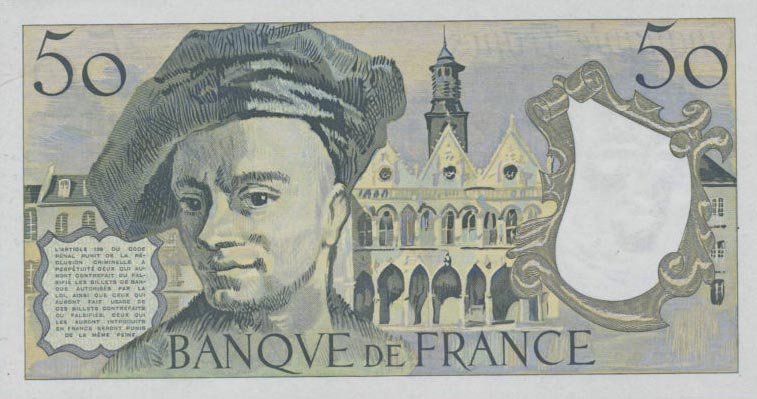 Back of France p152a: 50 Francs from 1976