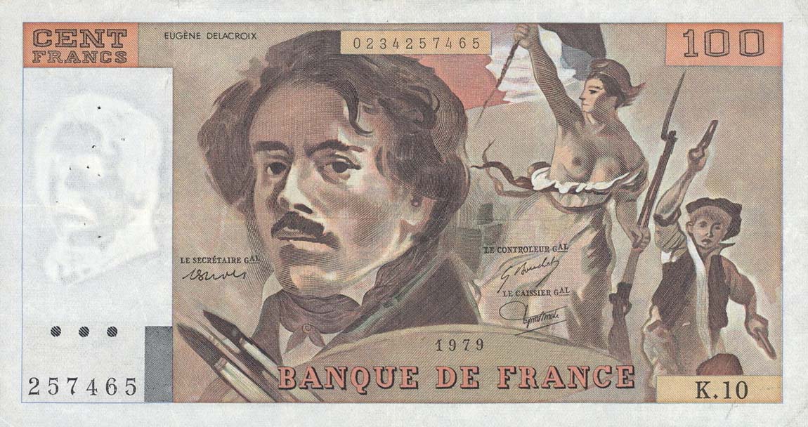 Front of France p154a: 100 Francs from 1978