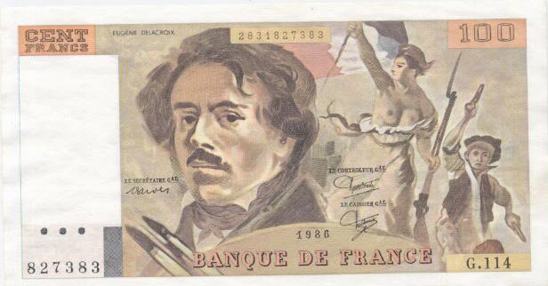 Front of France p154b: 100 Francs from 1979