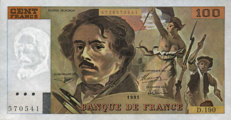 Front of France p154f: 100 Francs from 1991