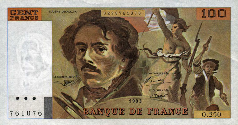 Front of France p154g: 100 Francs from 1993