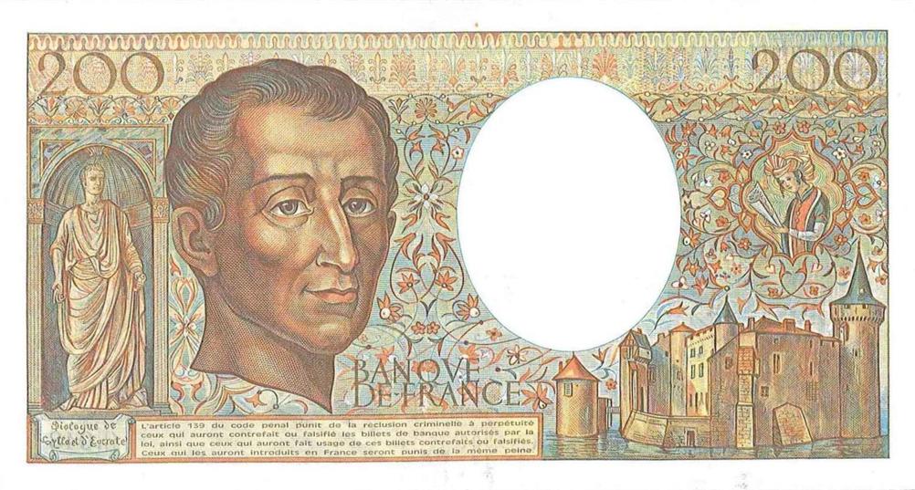 Back of France p155b: 200 Francs from 1987