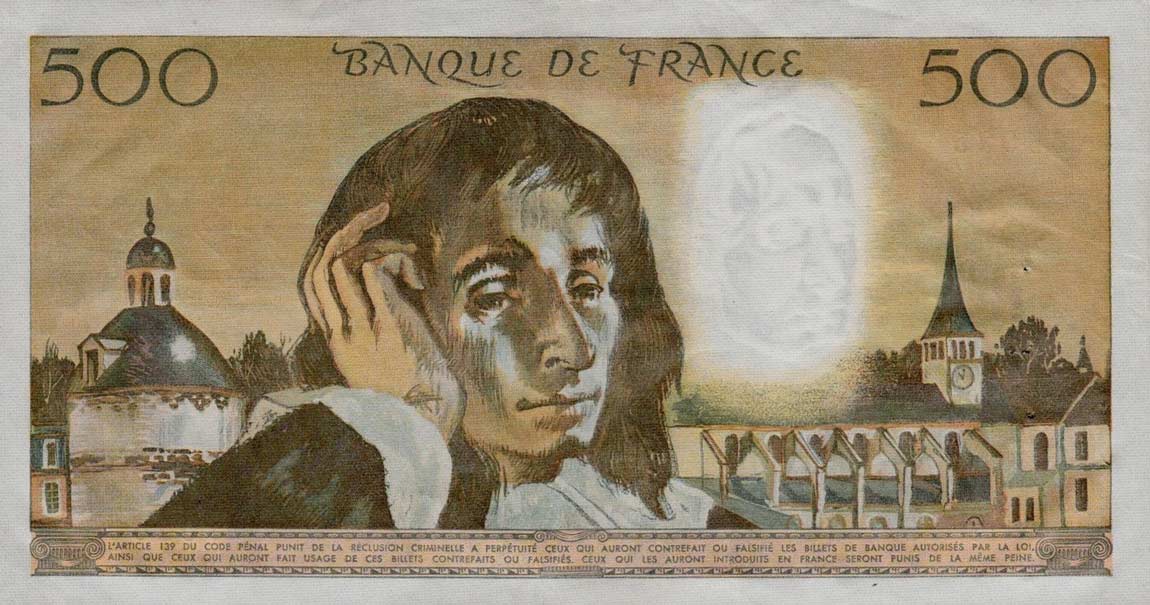 Back of France p156a: 500 Francs from 1968