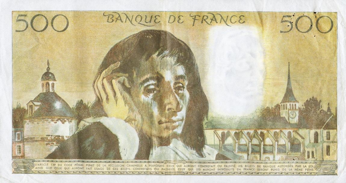 Back of France p156e: 500 Francs from 1979