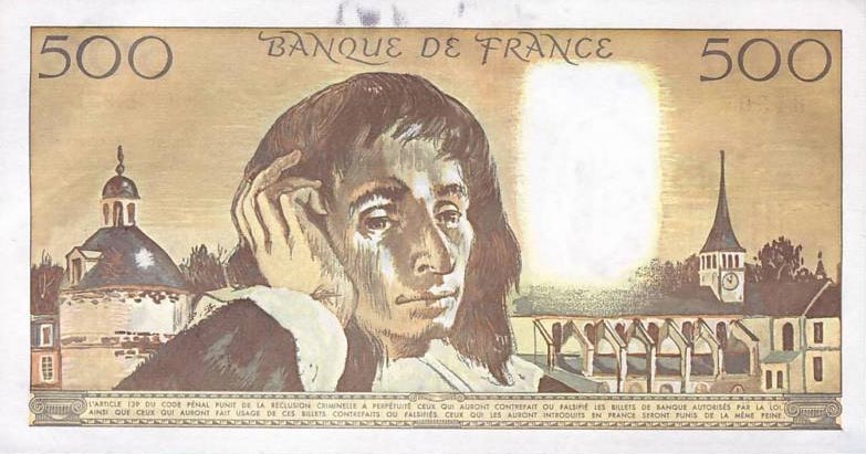 Back of France p156i: 500 Francs from 1991