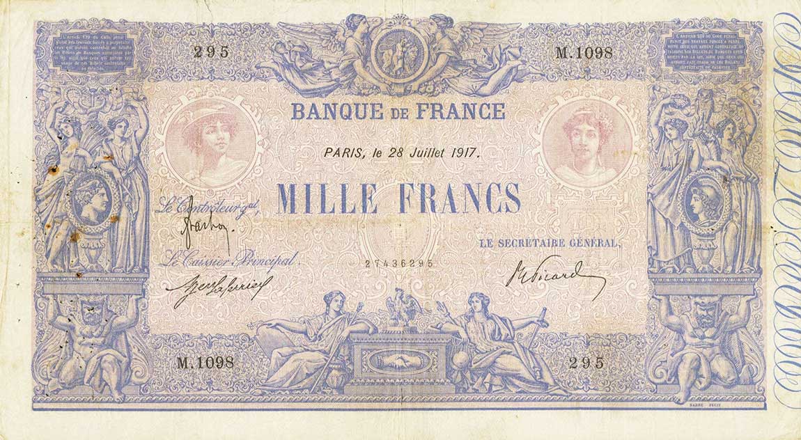 Front of France p67g: 1000 Francs from 1908