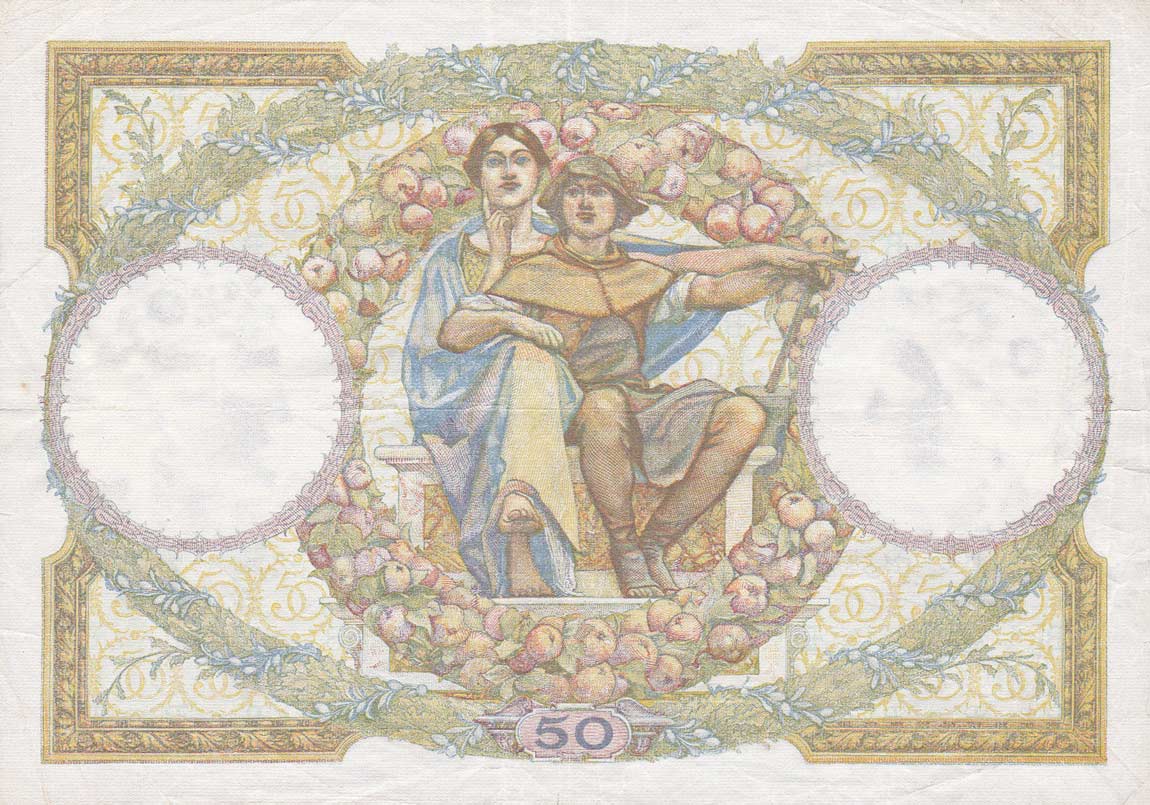 Back of France p80a: 50 Francs from 1930