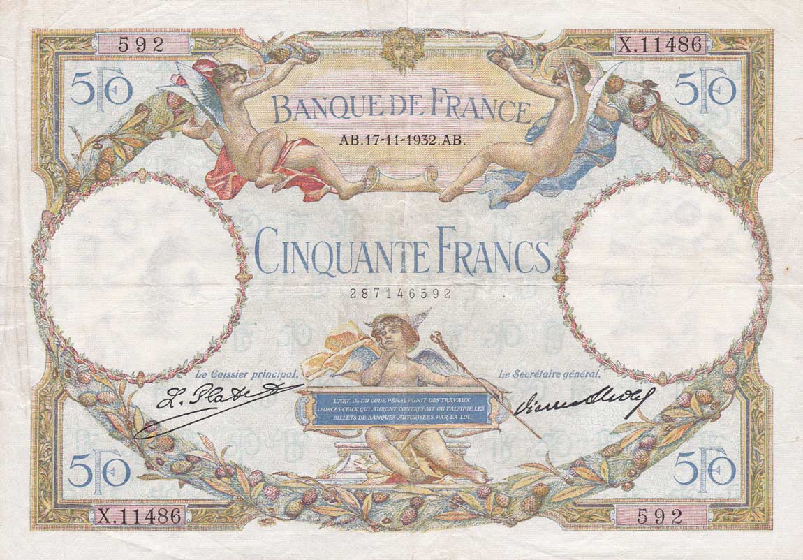 Front of France p80a: 50 Francs from 1930