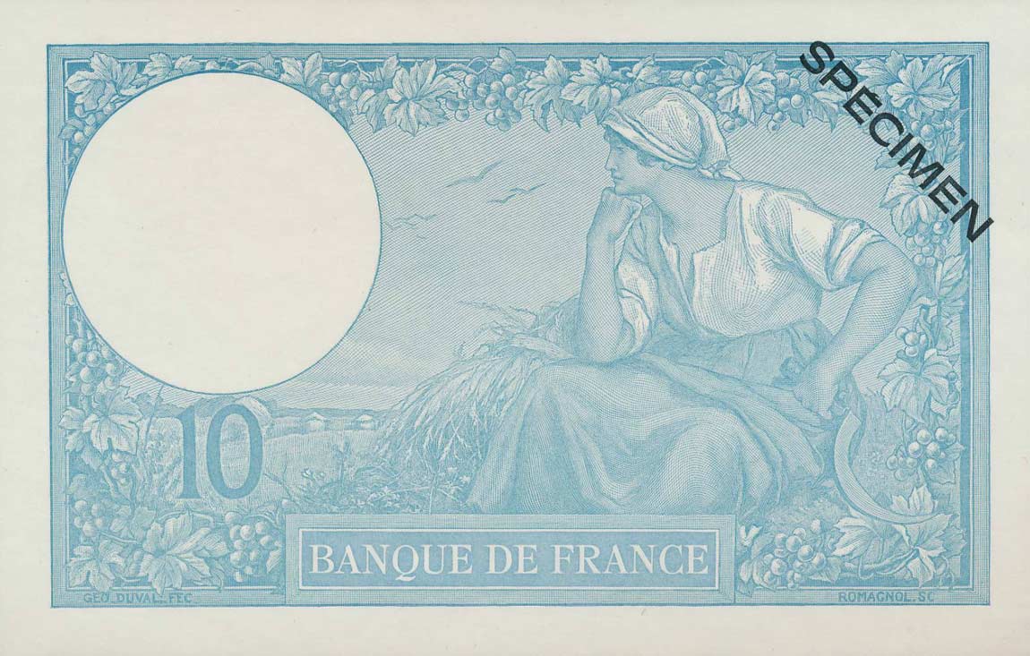 Back of France p84s: 10 Francs from 1939