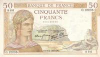 p85b from France: 50 Francs from 1937