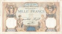p90a from France: 1000 Francs from 1937