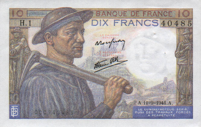 Front of France p99a: 10 Francs from 1941