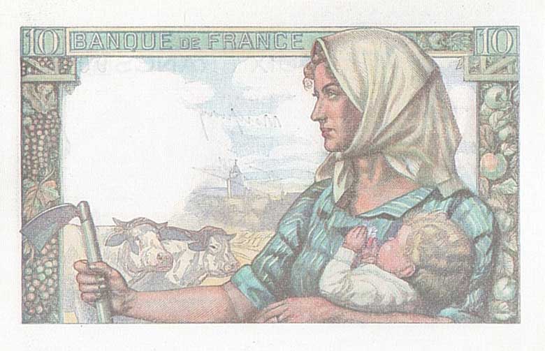 Back of France p99b: 10 Francs from 1941