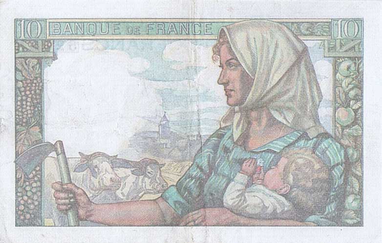 Back of France p99c: 10 Francs from 1942