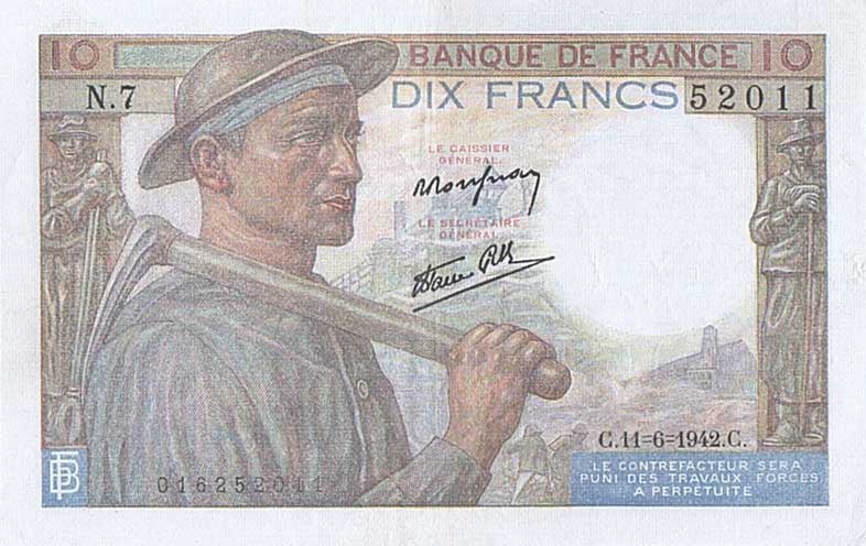 Front of France p99c: 10 Francs from 1942