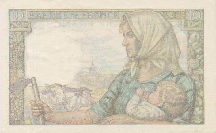 Back of France p99f: 10 Francs from 1947