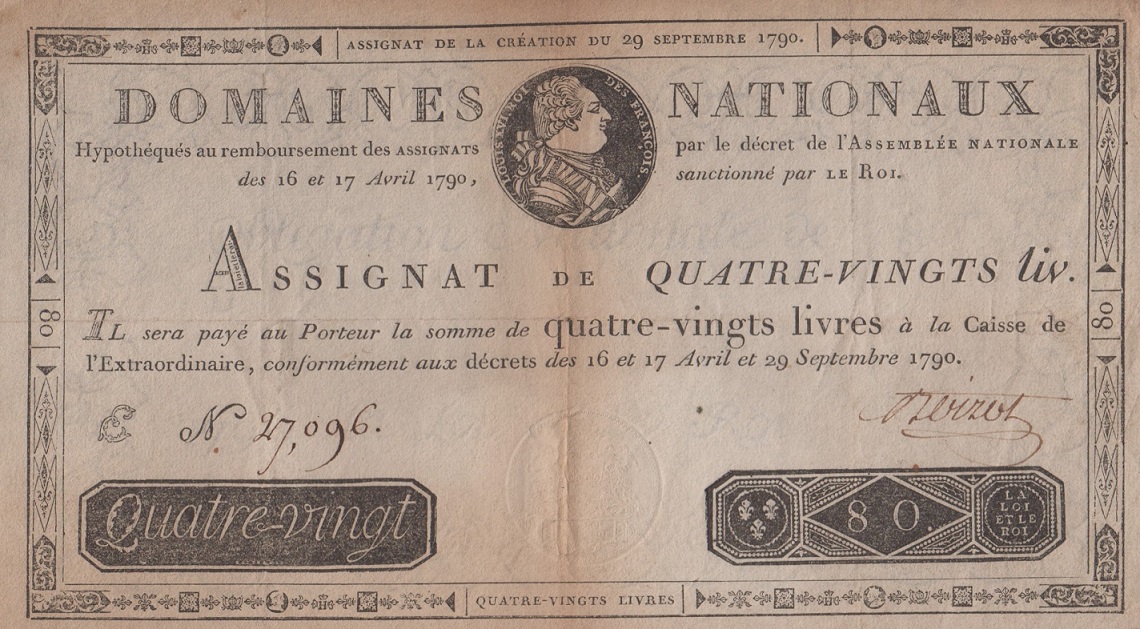 Front of France pA37: 80 Livres from 1790