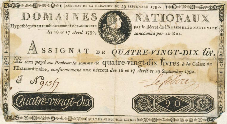 Front of France pA38: 90 Livres from 1790