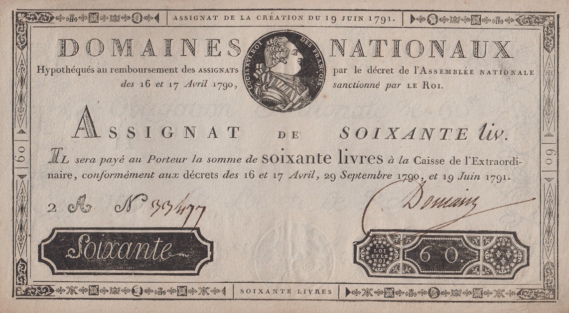 Front of France pA44: 60 Livres from 1791
