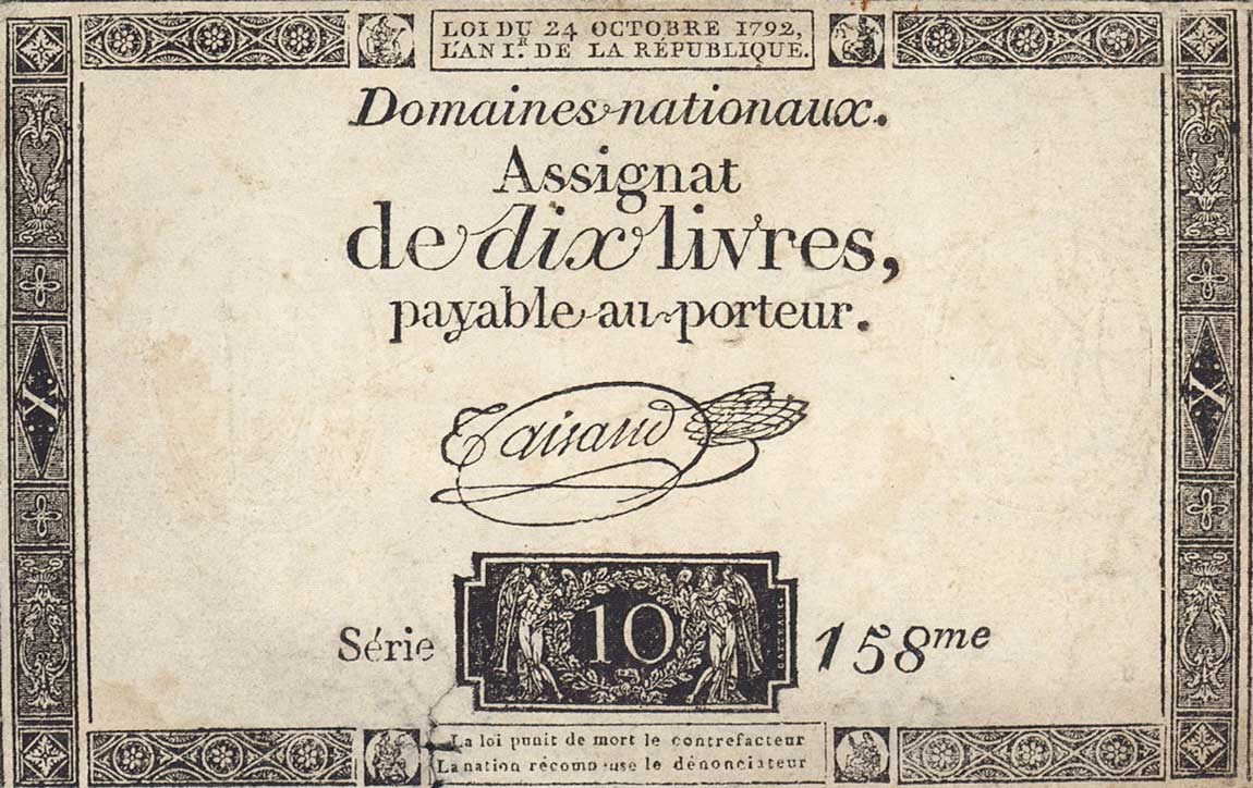 Front of France pA66a: 10 Livres from 1792