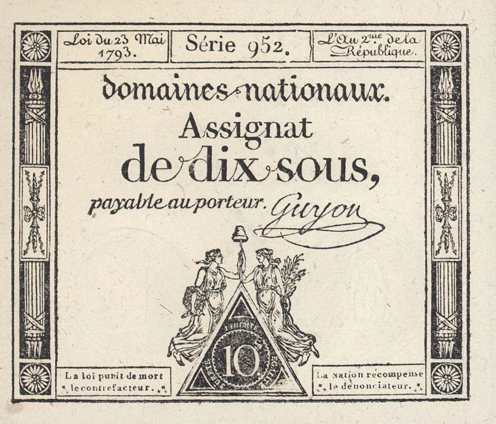 Front of France pA68b: 10 Sous from 1793