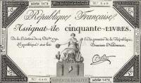 pA72 from France: 50 Livres from 1792