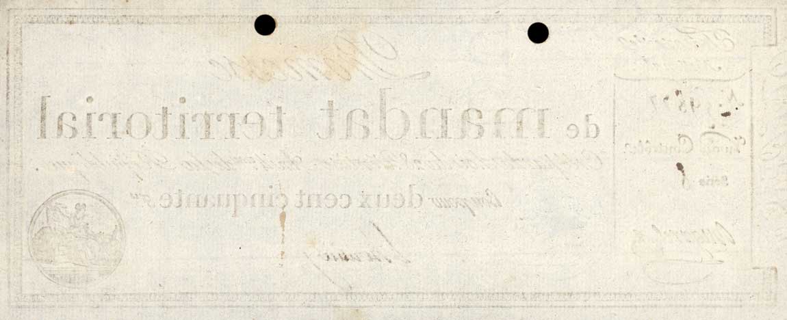 Back of France pA85b: 250 Francs from 1796