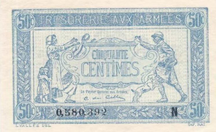 Front of France pM1: 50 Centimes from 1917