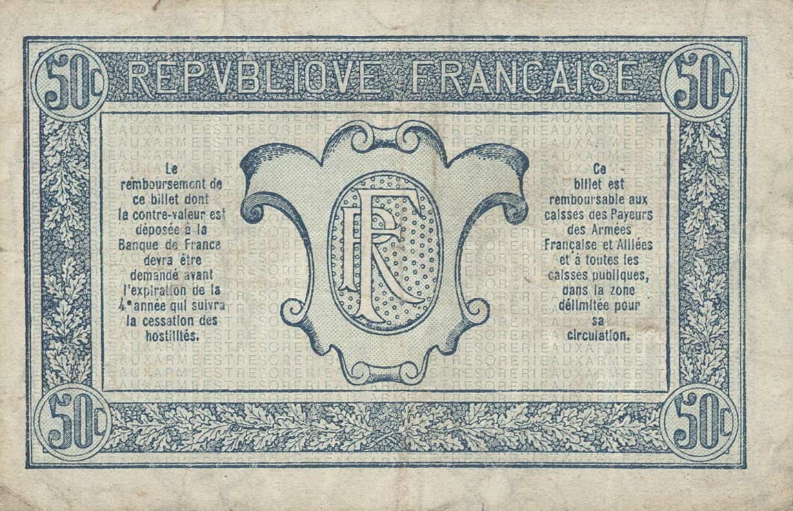 Back of France pM4: 50 Centimes from 1919