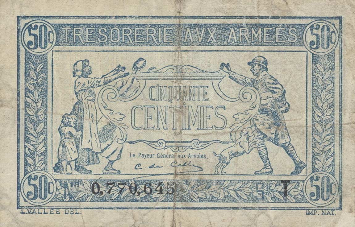 Front of France pM4: 50 Centimes from 1919