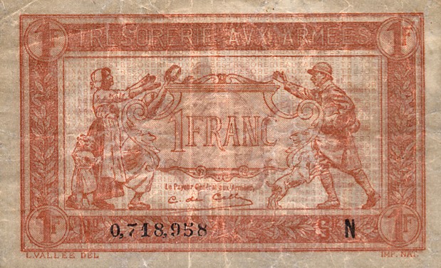 Front of France pM5: 1 Franc from 1919