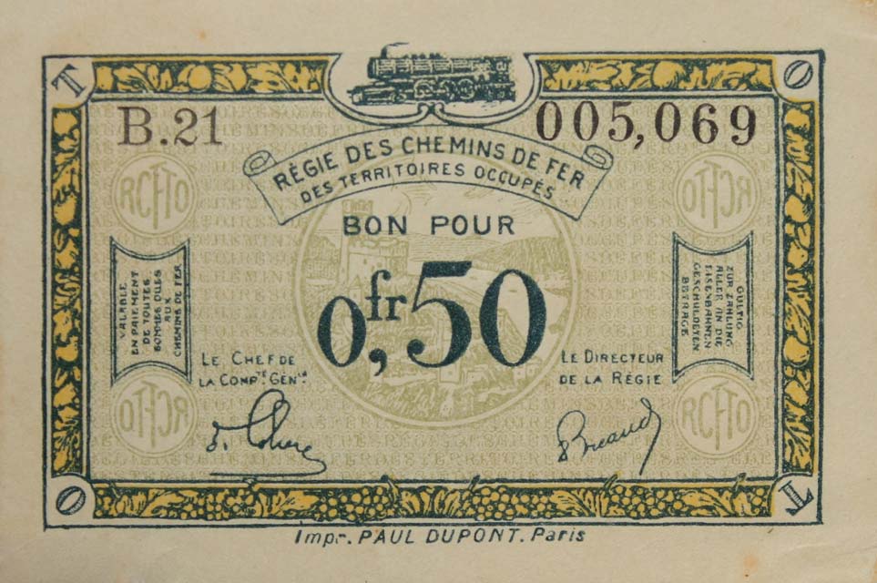 Front of France pR4: 0.5 Franc from 1923