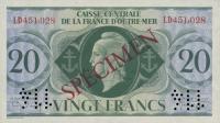 p17s from French Equatorial Africa: 20 Francs from 1944