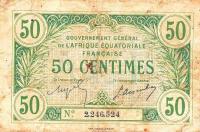 p1a from French Equatorial Africa: 50 Centimes from 1917