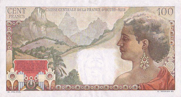Back of French Equatorial Africa p24a: 100 Francs from 1947