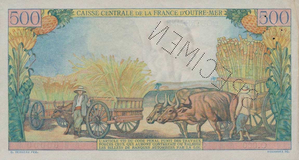 Back of French Equatorial Africa p25s: 500 Francs from 1949