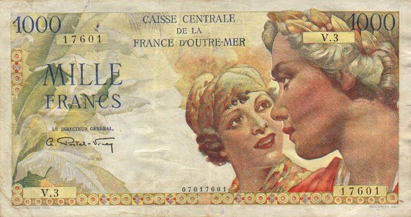 Front of French Equatorial Africa p26: 1000 Francs from 1947