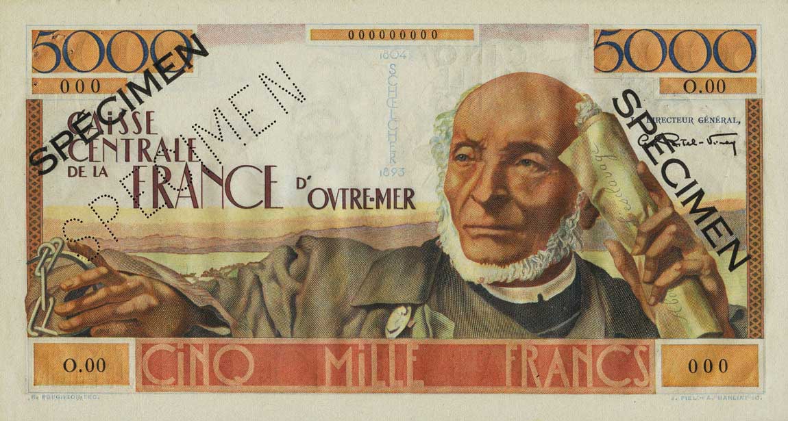 Front of French Equatorial Africa p27s: 5000 Francs from 1952