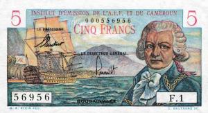 Gallery image for French Equatorial Africa p28: 5 Francs