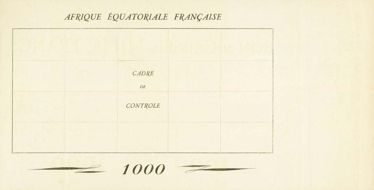 Back of French Equatorial Africa p4s: 1000 Francs from 1940