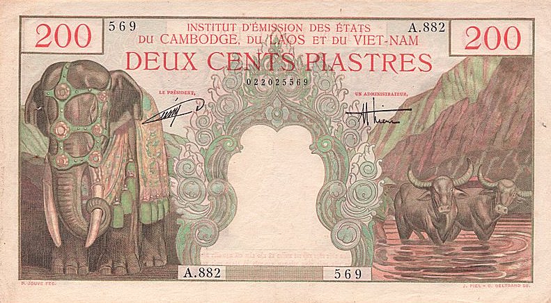 Front of French Indo-China p109: 200 Piastres from 1953