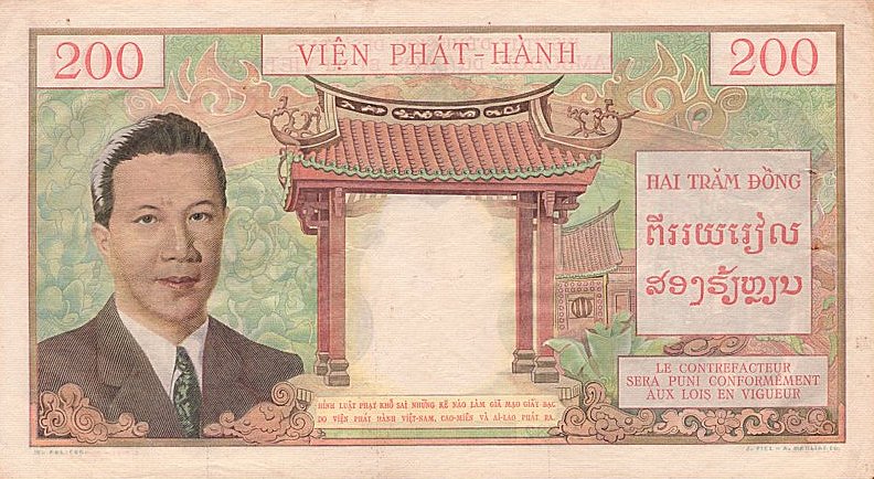 Back of French Indo-China p109: 200 Piastres from 1953