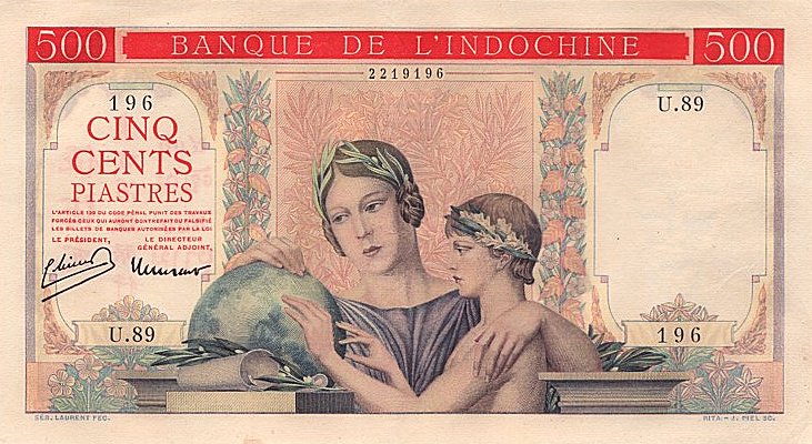 Front of French Indo-China p83a: 500 Piastres from 1951