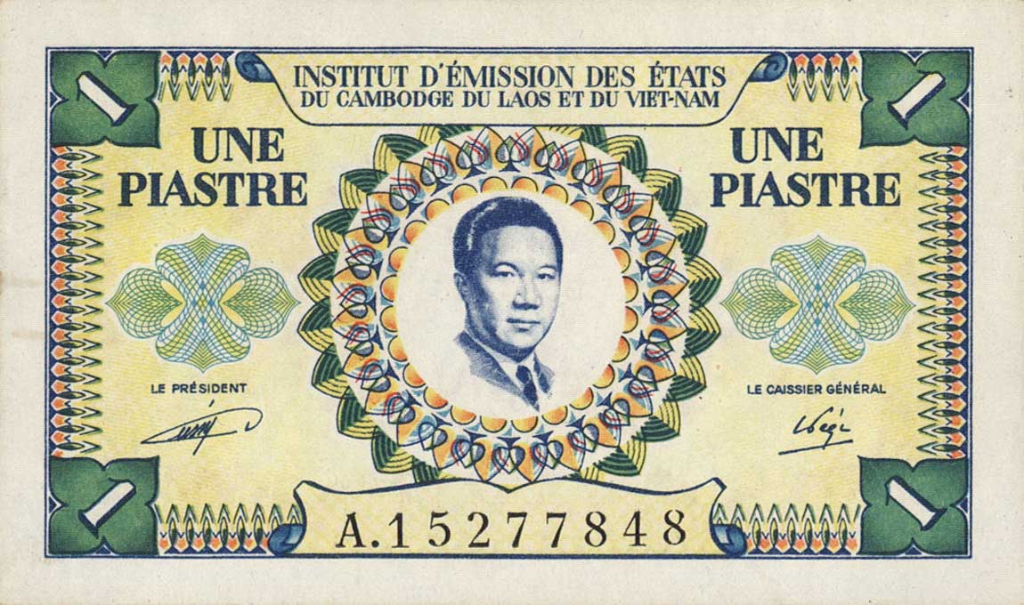 Front of French Indo-China p104: 1 Piastre from 1953