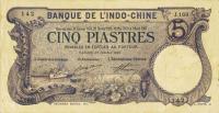 Gallery image for French Indo-China p37b: 5 Piastres