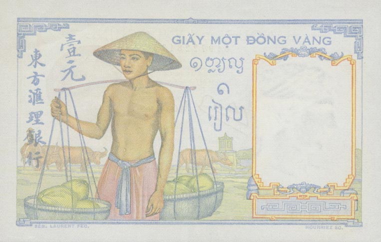 Back of French Indo-China p54c: 1 Piastre from 1946
