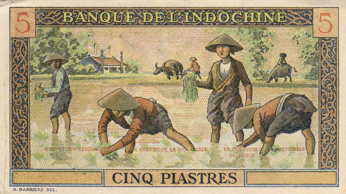 Front of French Indo-China p75s1: 5 Piastres from 1951
