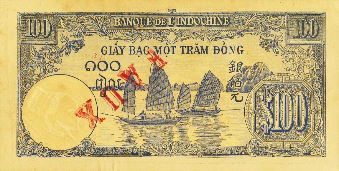 Back of French Indo-China p79x: 100 Piastres from 1946